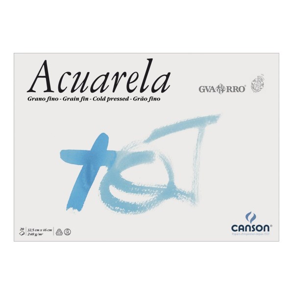 Canson Guarro Watercolor Pad 240gr- 32 5x46cm- 20 Sheets Coarse Grain