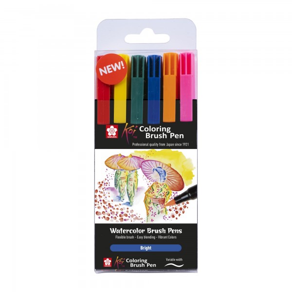 Sakura Talens Set of 6 Koi markers Brush Pen