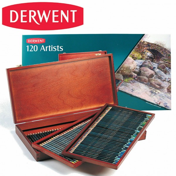Derwent Wooden Box 120 colored pencils 120 Artists