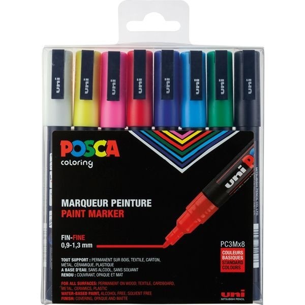 Posca Stiftebox PC3M x 8 Fein