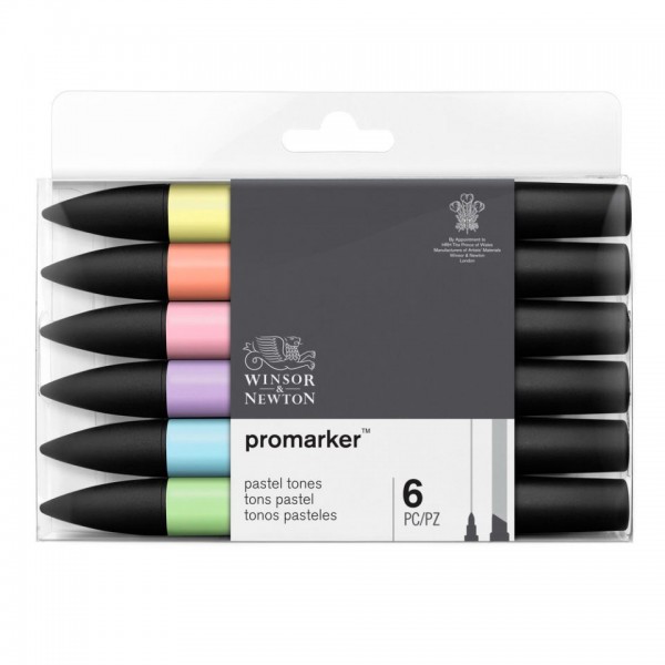 Winsor & Newton Caja de Rotuladores Promarker Tonos Pasteles 6 rotuladores