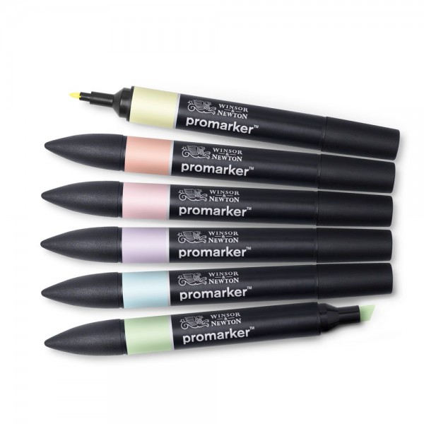 Winsor & Newton Caja de Rotuladores Promarker Tonos Pasteles 6 rotuladores