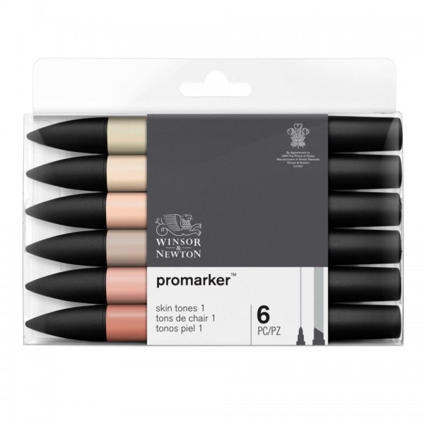 Winsor & Newton Caja de Rotuladores Promarker Tonos Piel 1 6 rotuladores