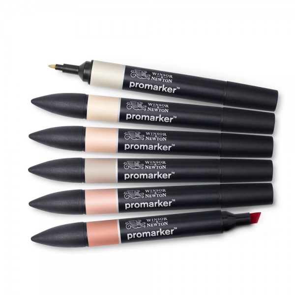 Winsor & Newton Caja de Rotuladores Promarker Tonos Piel 1 6 rotuladores