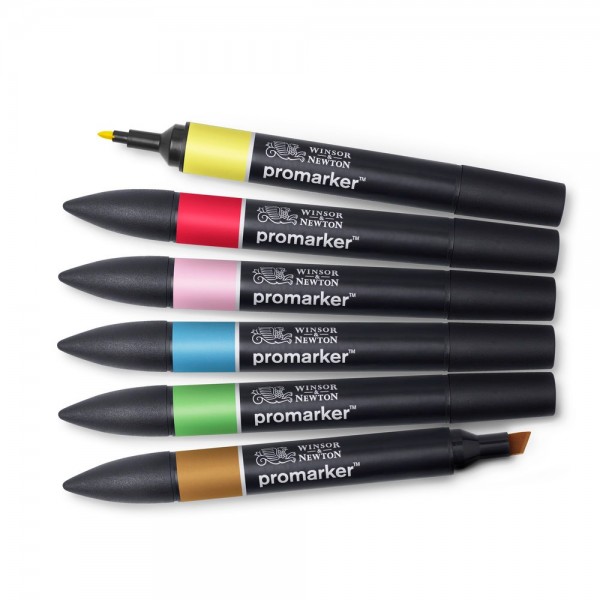 Winsor & Newton Pencil Box Promarker Brush Medium Tones 6 pencils