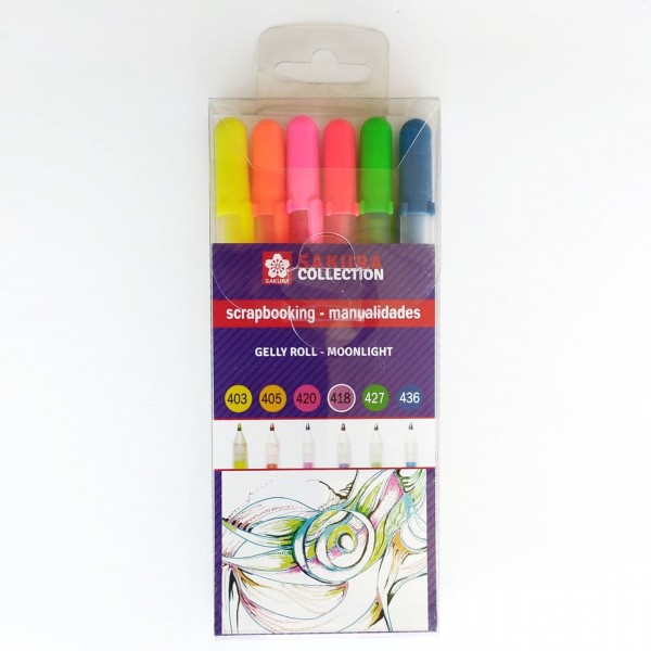 Sakura Talens Set of 6 Gelly Roll markers MoonLight