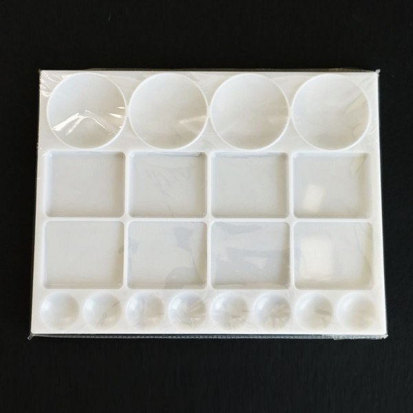 Talens - Paleta de Plástico Rectangular - 25.5x33.5cm con pocillos