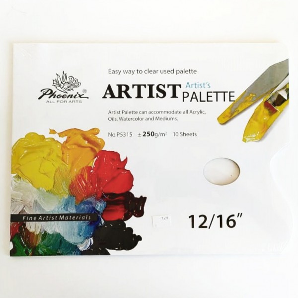 Phoenix Arts Paleta de papel 250gr 10 Hojas 40 5x30 5cm Nº P5315