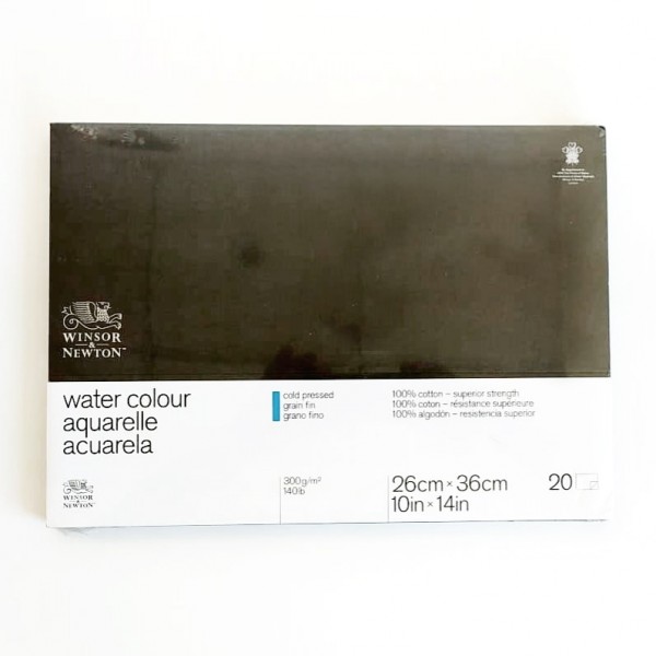 Winsor & Newton Aquarellblock 300gr- 26x36cm 20 Blätter 100% Baumwolle Feinkörnig