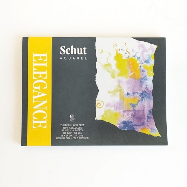 Schut Elegance Aquarellblock 300gr- 18x24cm 10 Blatt mittlere Körnung