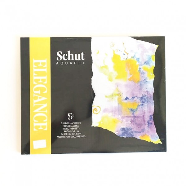 Schut Elegance Aquarellblock 300gr- 24x30cm 10 Blatt Mittelkorn