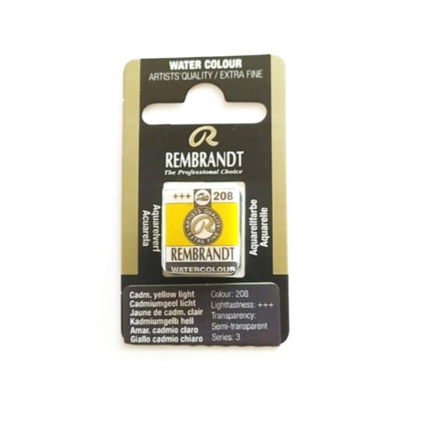 Watercolor Rembrandt 1/2 Godet Watercolor Pill Series 3 No. 208 Light Cadmium Yellow