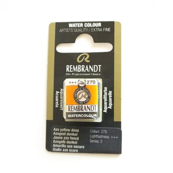 Aquarell Rembrandt Aquarelltopf 1/2 Godet Serie 2 Nr. 270 Farbe Dunkel Azo Gelb