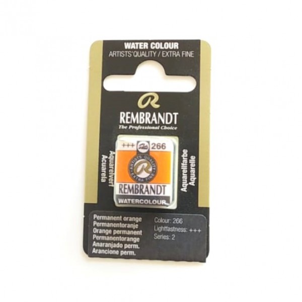 Aquarell Rembrandt Aquarelltopf 1/2 Godet Serie 2 Nr. 266 Permanent Orange