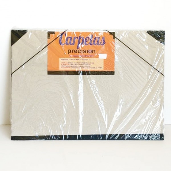 Carpeta de cartón gris extrafuerte con gomas de cierre - Medida 37x52cm