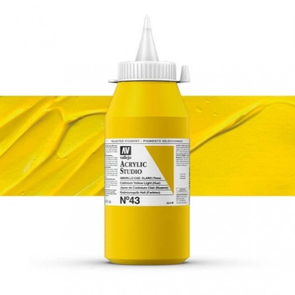 Acrylic Studio Vallejo 1L Number 43 Color Yellow