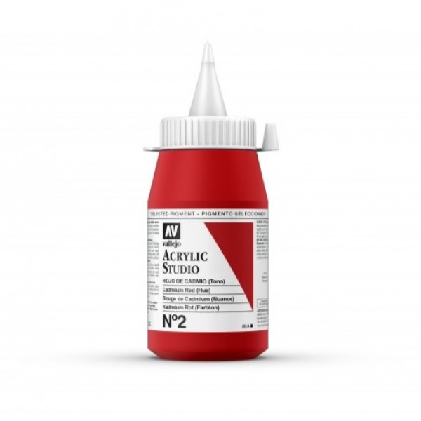 Acrylic Studio Vallejo 500ml Number 2 Color Cadmium Red