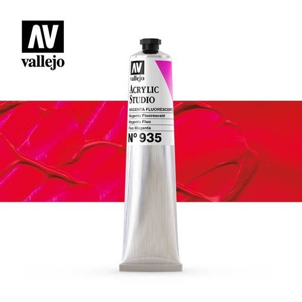 Acrylic Studio Vallejo Tube 58ml Number 935 Color Fluorescent Magenta