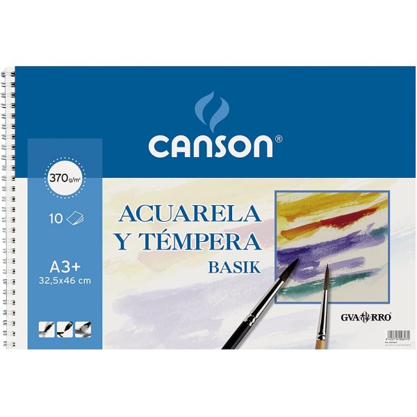 Canson Bloc para Acuarela y Témpera Basik 370gr A3 10 Hojas