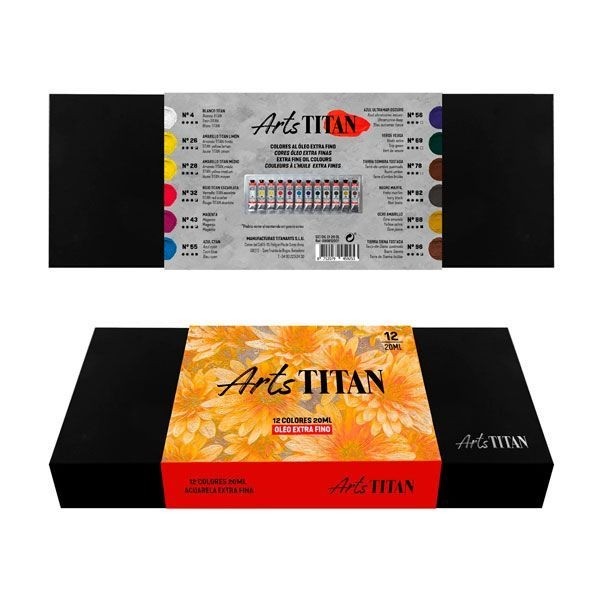 Arts Titan Caja Óleo Extra Fino 12 tubos 20 ml