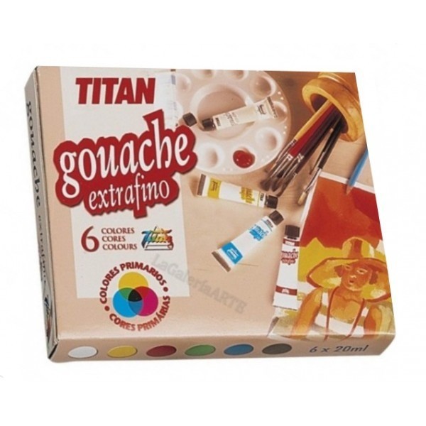 Titan - Set 6 Colores Gouache Extra Fino