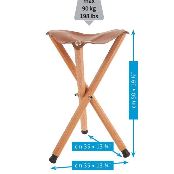 Mabef Asiento plegable de cuero M39