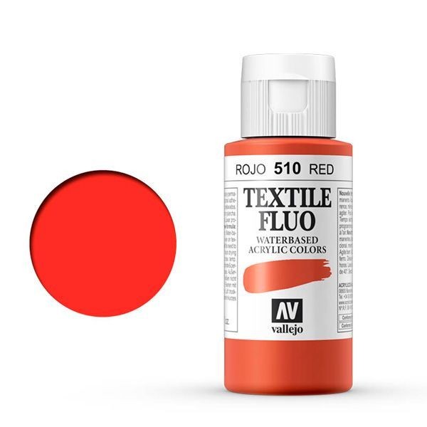 Pintura Textil Vallejo 510 Color Rojo 60 ml