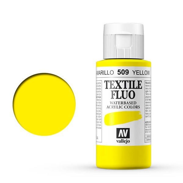 Pintura Textil Vallejo 509 Color Amarillo 60 ml.