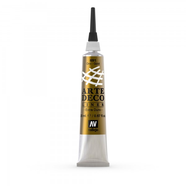 Vallejo Pintura Arte Deco Liner Pintura de relieve 20 ml nº 691 Color Oro