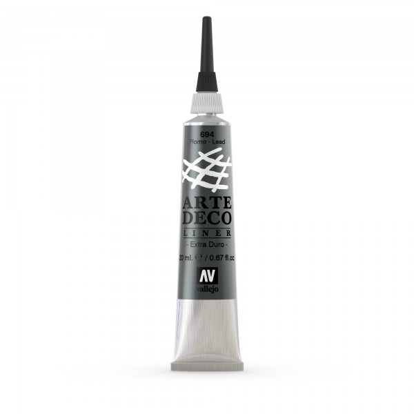 Vallejo Pintura Arte Deco Liner Pintura de relieve 20 ml nº 694 Color Plomo