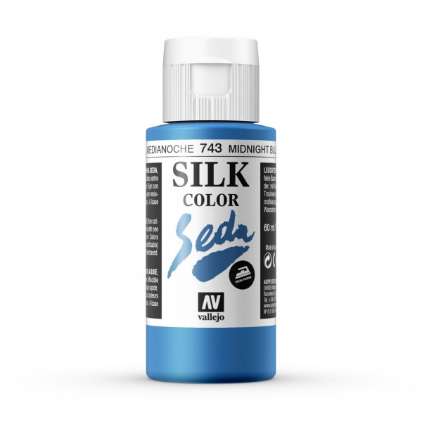 Pintura Para Seda Silk Color Vallejo Número 743 Color Azul Medianoche 60ml