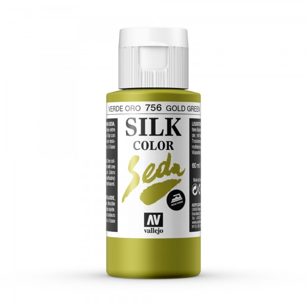 Pintura Para Seda Silk Color Vallejo Número 756  - Color: Verde Oro - 60ml