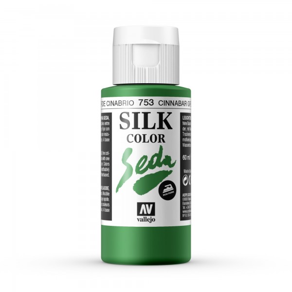 Pintura Para Seda Silk Color Vallejo Número 753  - Color: Verde Cinabrio - 60ml