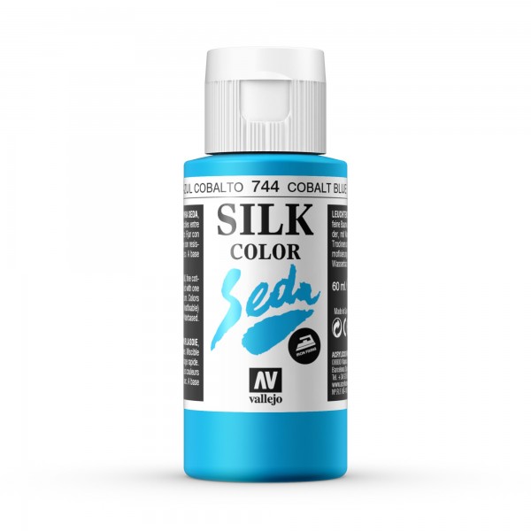 Pintura Para Seda Silk Color Vallejo Número 744  - Color: Azul Cobalto - 60ml