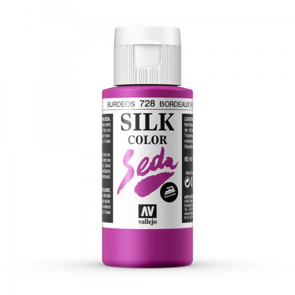 Pintura Para Seda Silk Color Vallejo Número 728  - Color: Burdeos - 60ml