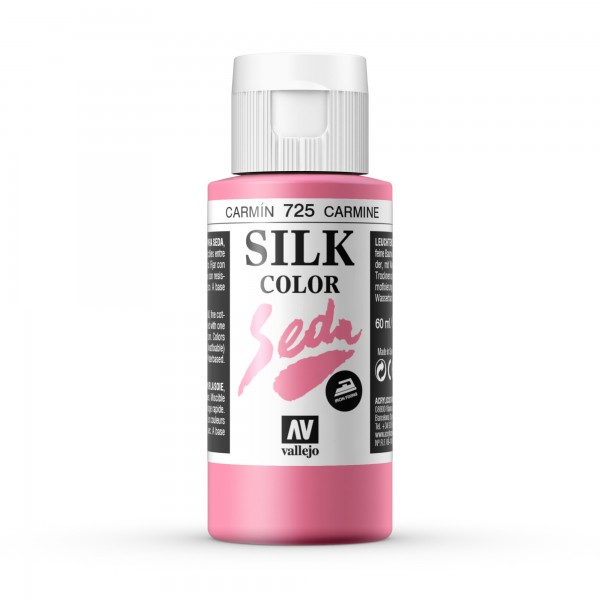 Pintura Para Seda Silk Color Vallejo Número 725  Color Carmín 60ml