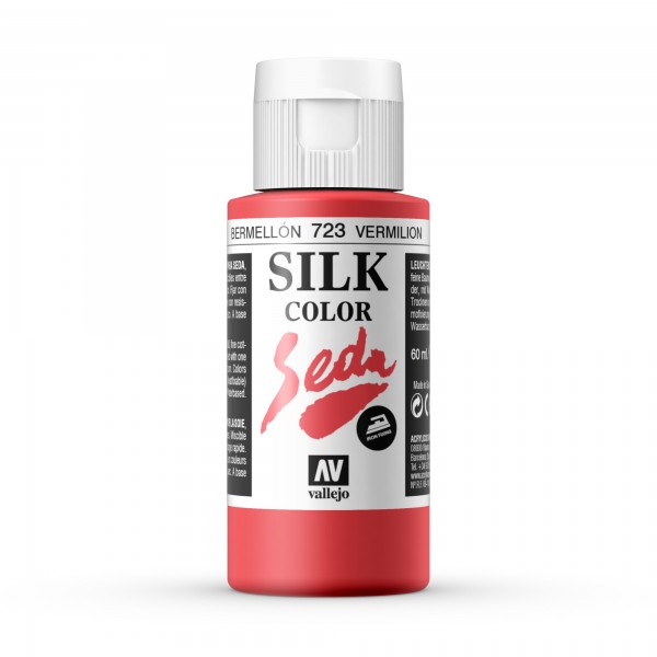Pintura Para Seda Silk Color Vallejo Número 723  - Color: Bermellón - 60ml
