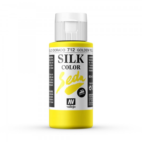 Pintura Para Seda Silk Color Vallejo Número 712  - Color: Amarillo Dorado - 60ml