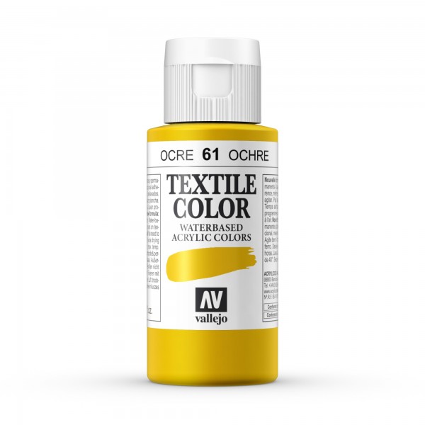 Vallejo Color Textile Paint Number 61 Color Ochre 60ml