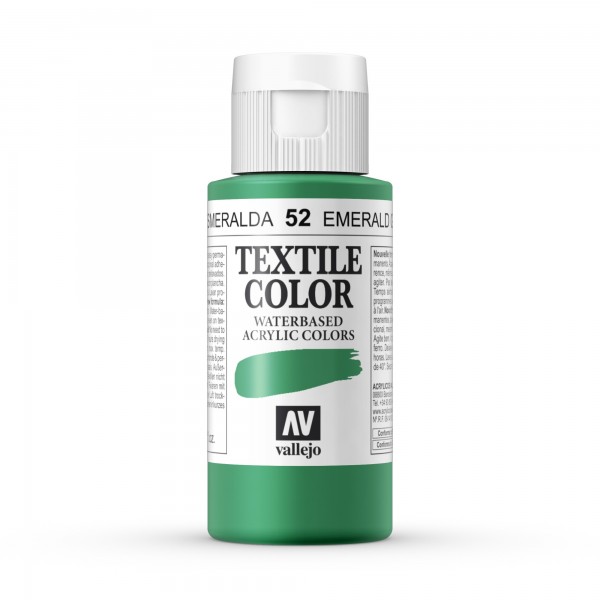 Pintura Textil Color Vallejo Número 52 Color Esmeralda- 60ml