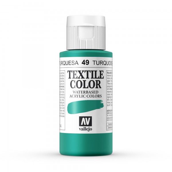 Pintura Textil Color Vallejo Número 49 Color Turquesa 60ml