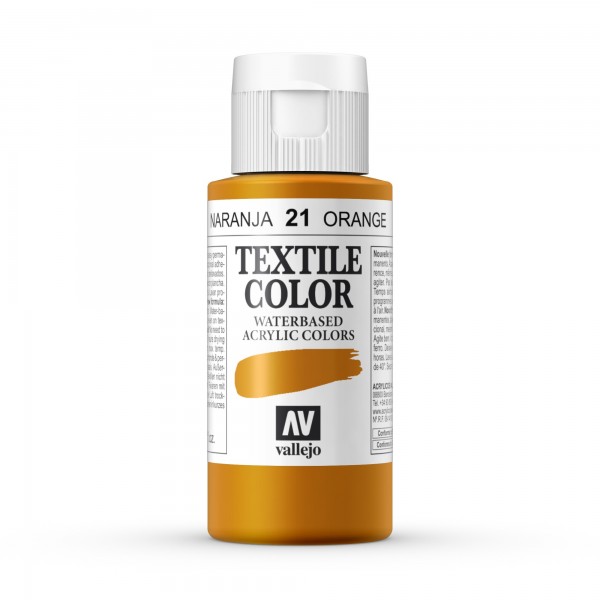 Pintura Textil Color Vallejo Número 21 - Color: Naranja - 60ml