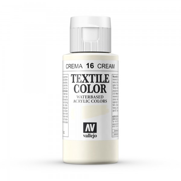 Pintura Textil Color Vallejo Número 16 Color Crema 60ml