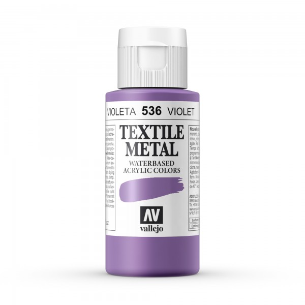 Pintura Textil Color Metálico Vallejo Número 536 Color Violeta Metálico 60ml