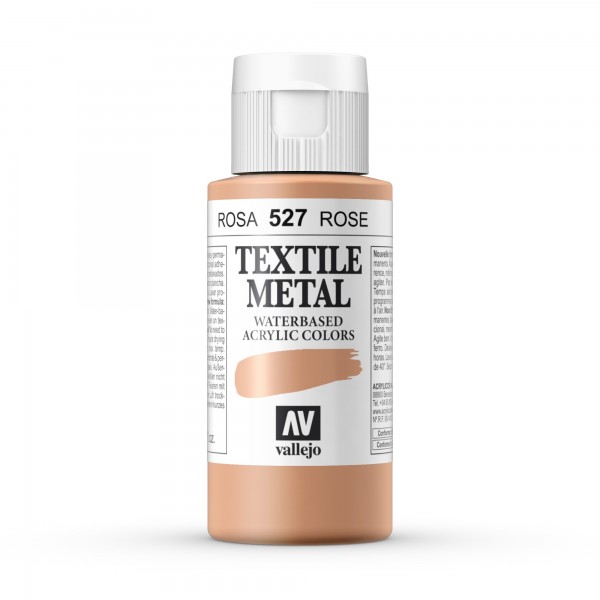 Pintura Textil Color Metálico Vallejo Número 527 Color Rosa Metálico 60ml