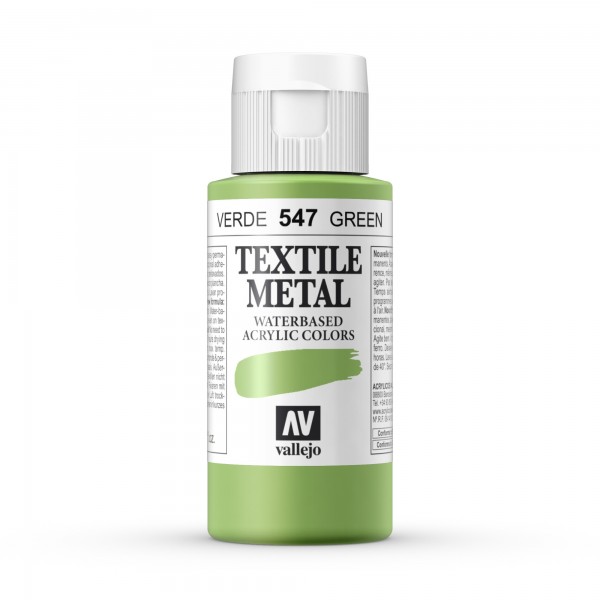 Vallejo Metallic Farbige Textilfarbe Nummer 547 Farbe Metallic Grün 60ml