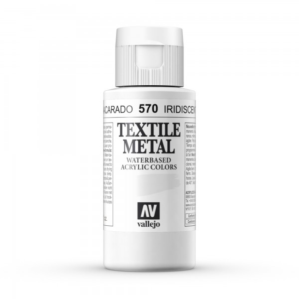 Pintura Textil Color Metálico Vallejo Número 570 Color Nacarado 60ml