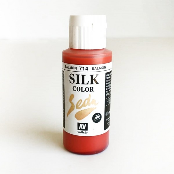 Pintura Para Seda Silk Color Vallejo Número 714  - Color: Salmón - 60ml