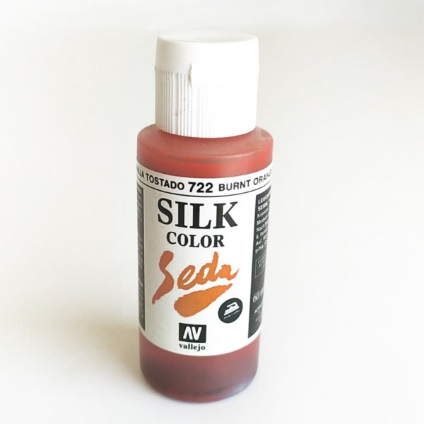 Pintura Para Seda Silk Color Vallejo Número 722 - Color: Naranja Tostado - 60ml