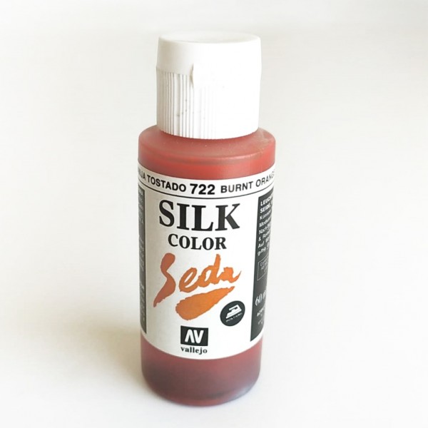 Pintura Para Seda Silk Color Vallejo Número 722 Color Naranja Tostado 60ml